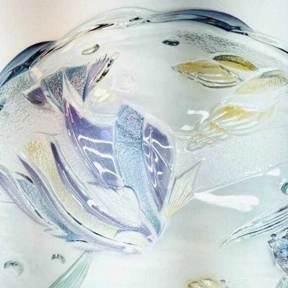 XL 15" Mikasa Glass Serving Platter Round "Savoir Vivre Key Largo" Pattern Japan - Picture 9 of 15